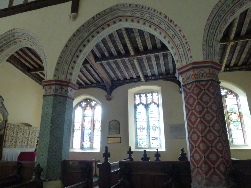 Decorated arches in Theberton church.