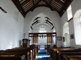 Inside Kettleburgh Church.