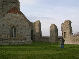 The old and new churches in Covehithe.