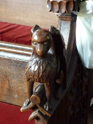 Detail on pew in Woolpit.