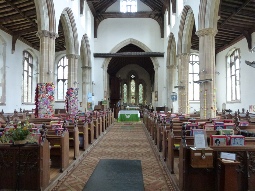 Inside Debenham Church.