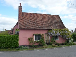 Pink cottage in Stoke by Nayland.