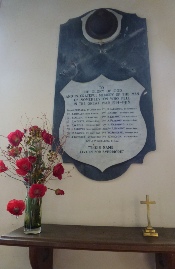War Memorial in Somerleyton Church.