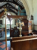 The pulpit in Semer Church.