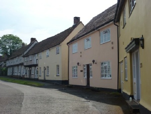Painted houses in Bildeston.